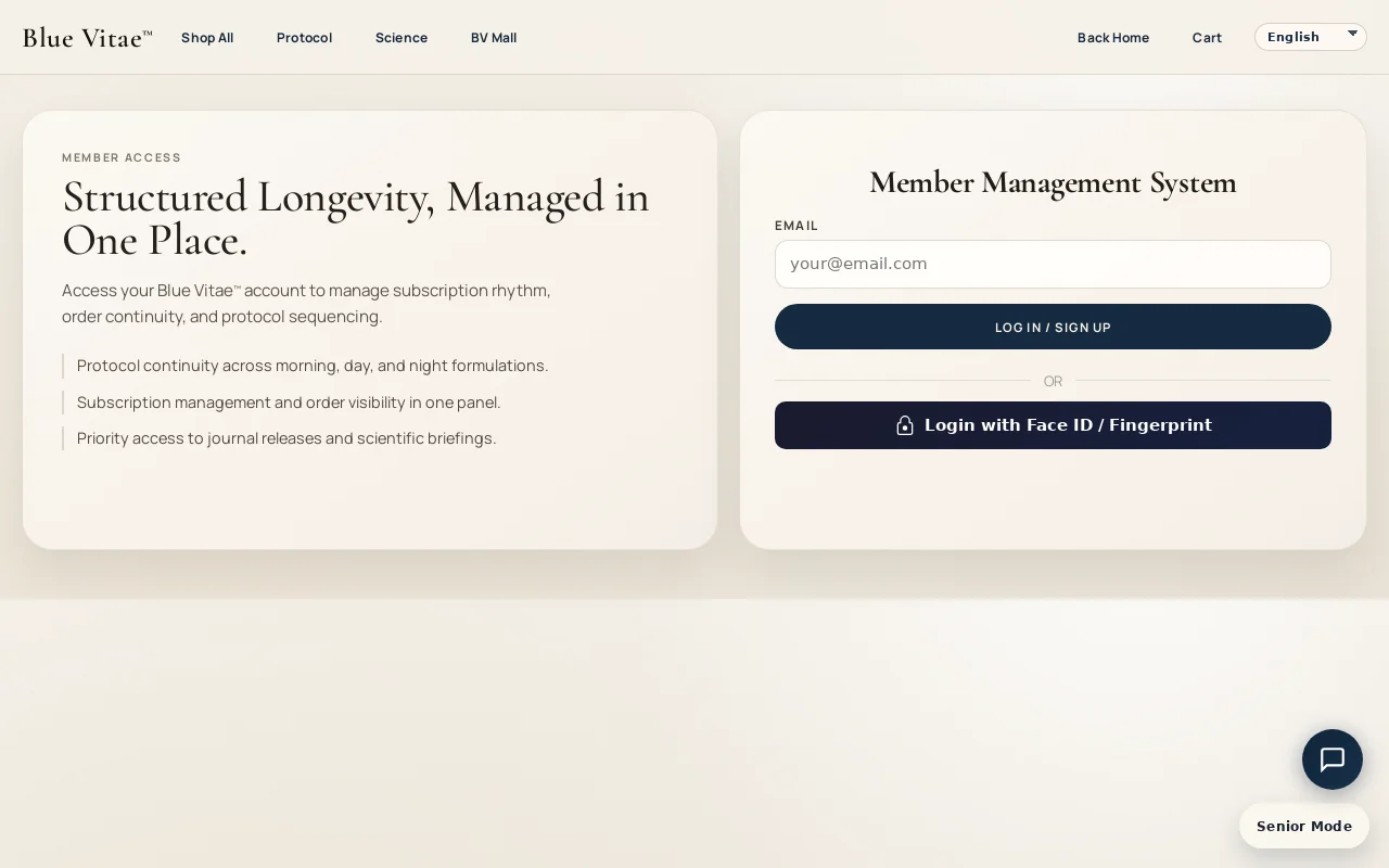 Member Center login